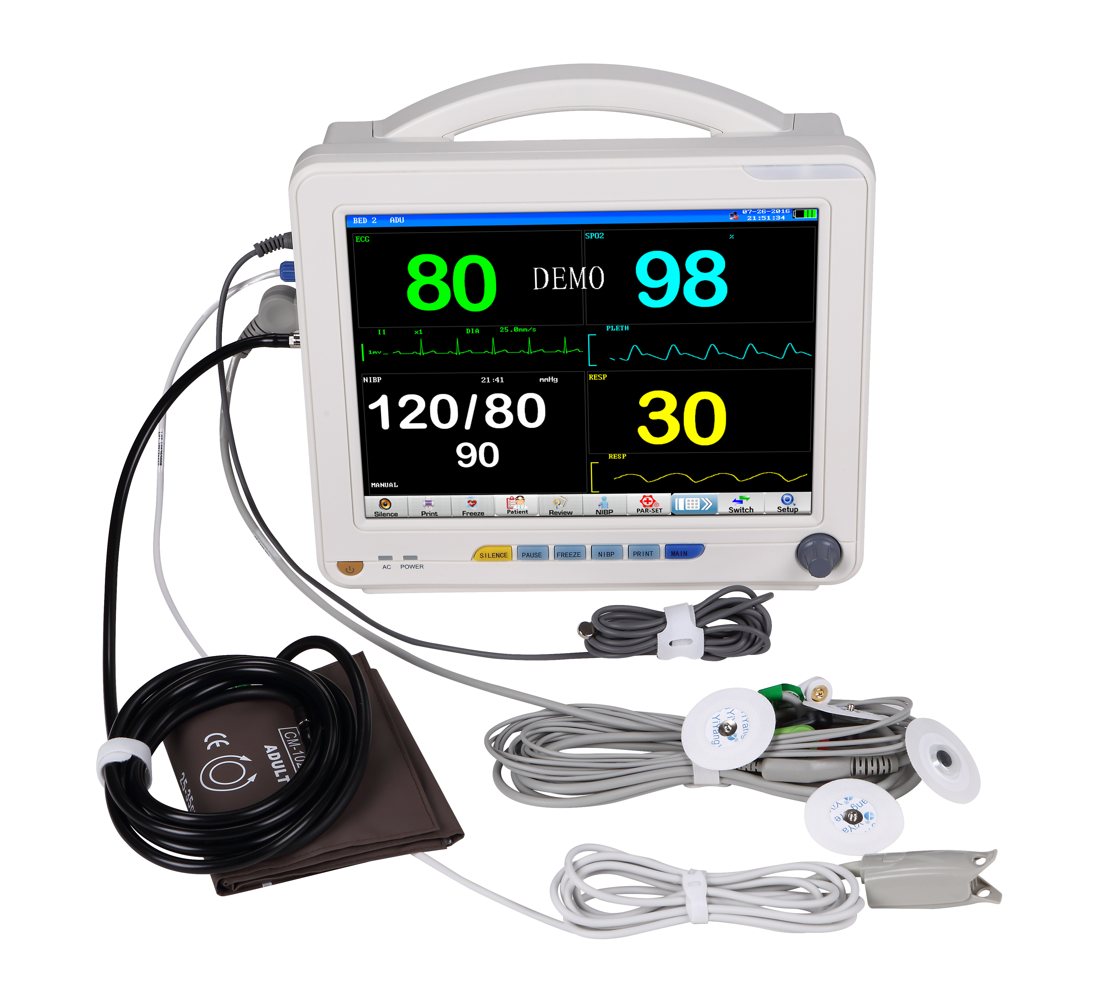 PM-2000D multi-parameter ambulance equipment medical patient icu monitor