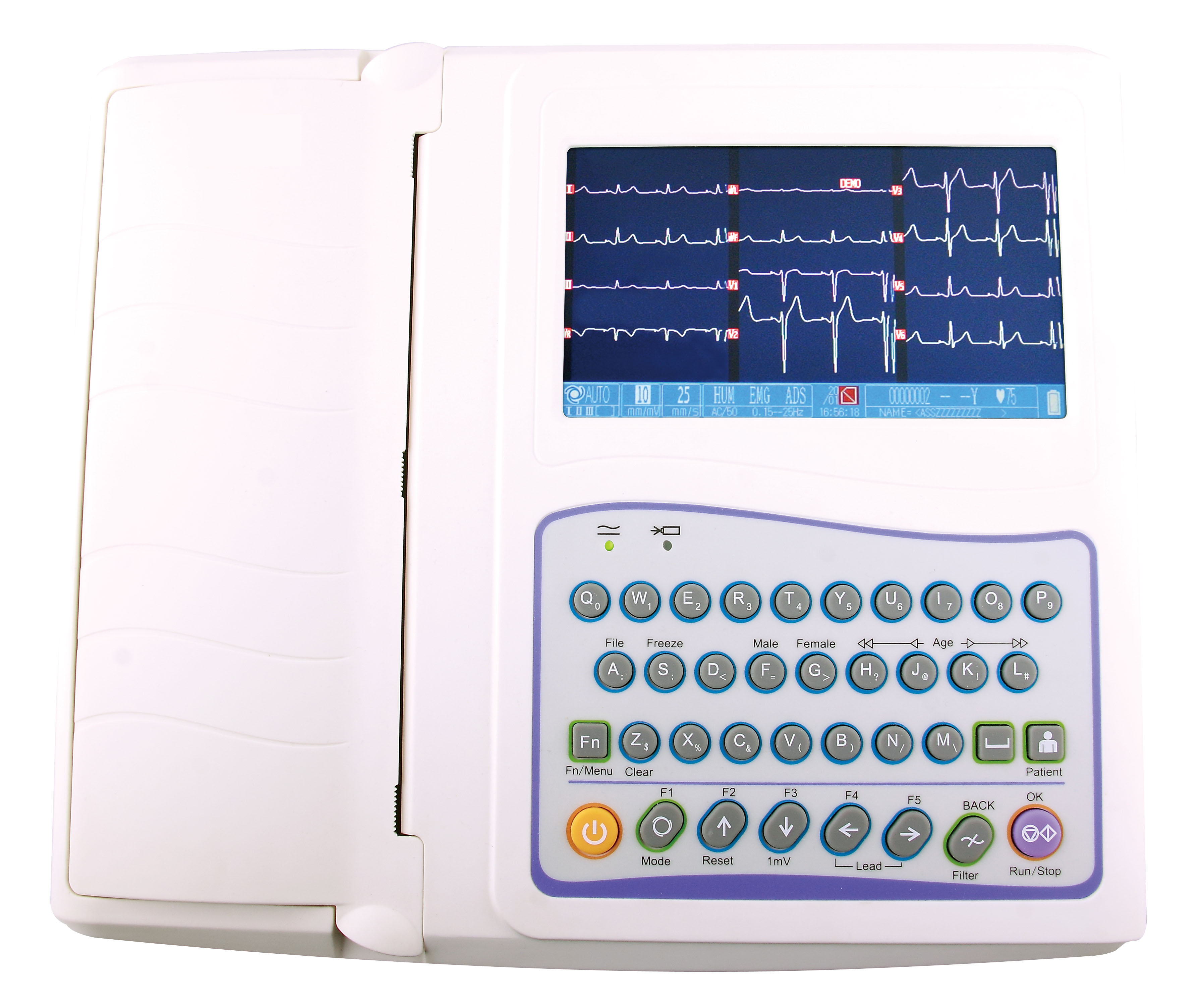 ECG-12B 7 inch LED hospital portable 12 channel electrocardiograph